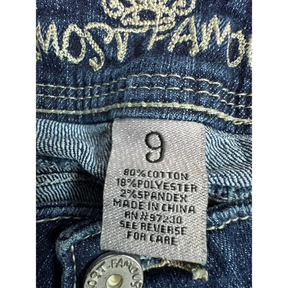 Almost Famous‎ Women Blue Denim Distressed Cropped Jeans Size 9 - Picture 6 of 8